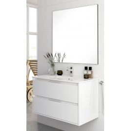 Mueble de baño suspendido Bolton de 60 cm de ancho color blanco con lavabo integrado