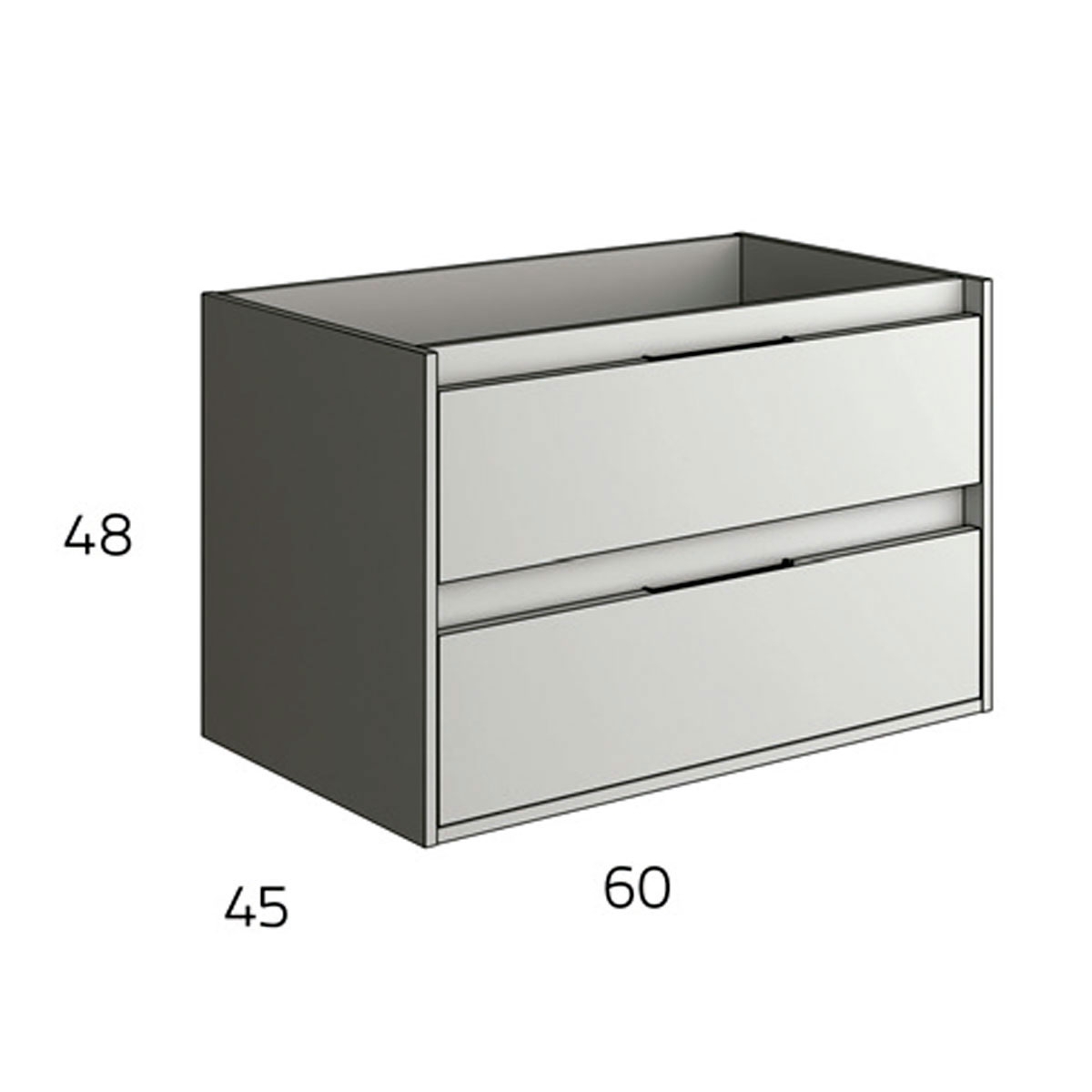 Ambient photos of Bolton 60 cm wide suspended bathroom furniture white color with integrated sink [53766]