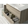 Fotografias de ambiente 10do móvel de casa de banho suspenso Bolton de 80 cm de largura na cor Cambriana com lavatório integrado