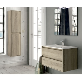 Mueble de baño suspendido Bolton de 80 cm de ancho color Cambrian con lavabo integrado