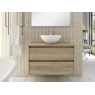 Meuble de salle de bain suspendu Bolton 60 cm de large couleur cambrienne avec lavabo intégré
