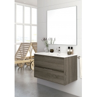Fotos ambiente de Mueble de baño suspendido Bolton de 80 cm de ancho color Britannia con lavabo integrado [53776]