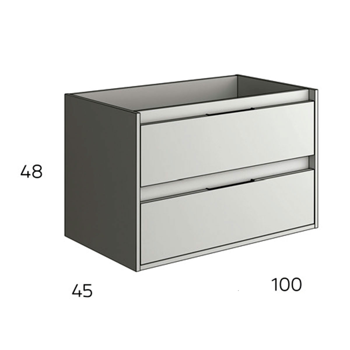 Ambient photos of Bolton suspended bathroom furniture 100 cm wide Hiberian color with integrated sink [53787]