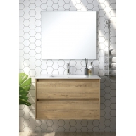 Fotos ambiente de Mueble de baño suspendido Bolton de 100 cm de ancho color Cambrian con lavabo integrado [53789]