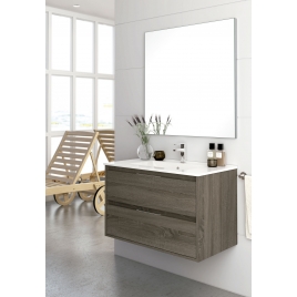 Bolton suspended bathroom furniture 100 cm wide Britannia color with integrated sink