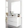 Detalle de Mueble de baño suspendido Bolton de 100 cm de ancho color blanco con lavabo integrado