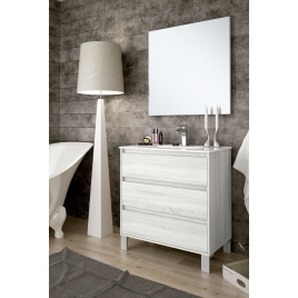 Bolton floor bathroom furniture 60 cm wide Hiberian color with integrated sink