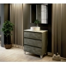 Foto de Mueble de baño de suelo Bolton de 60 cm de ancho color Cemento con lavabo integrado