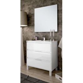 Foto de Mueble de baño de suelo Bolton de 60 cm de ancho color blanco con lavabo integrado