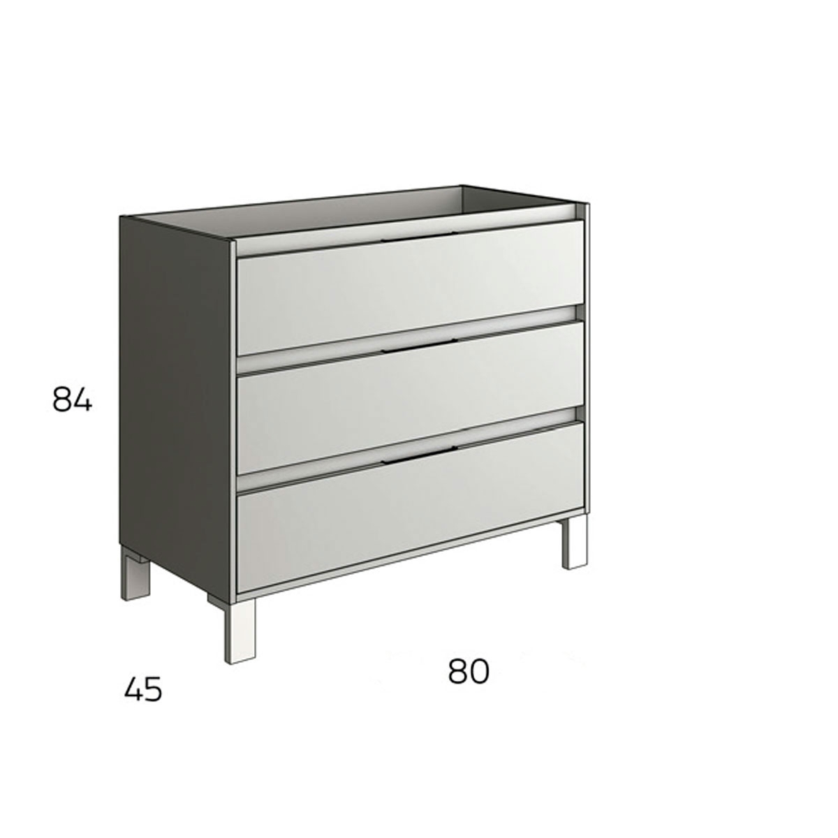 Ambient photos of Bolton 80 cm wide floor bathroom furniture in Hiberian color with integrated sink [53817]