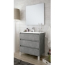 Mueble de baño Bolton de 80 cm de ancho color Cemento con lavabo integrado