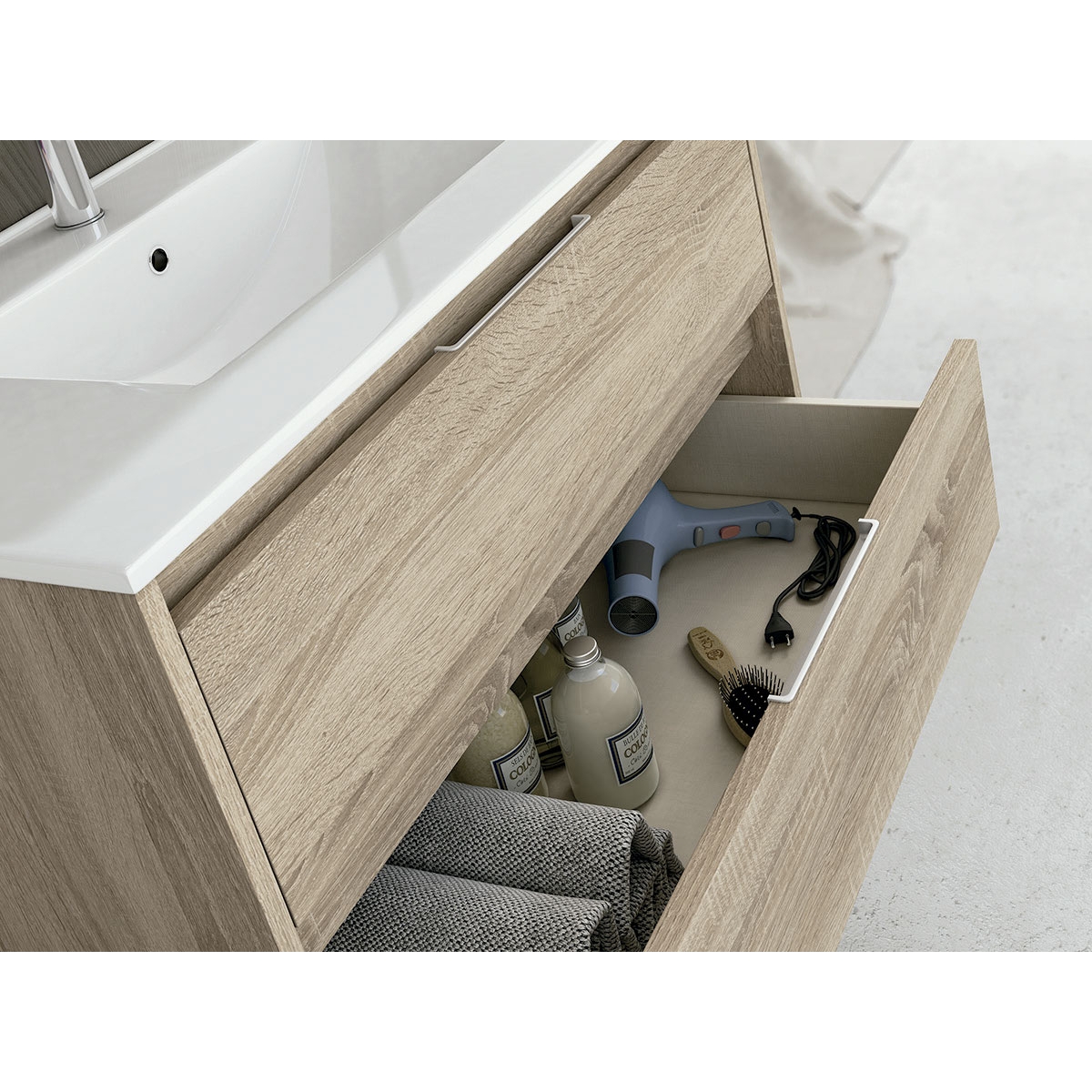 Fotos ambiente de Mueble de baño de suelo Bolton de 100 cm de ancho color Cambrian con lavabo integrado [53839]