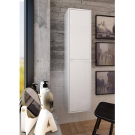 Photo de la salle de bain de Bolton, colonne suspendue, 35 cm de large, couleur, laqué blanc