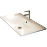 Mueble de baño suspendido Luton de 80 cm de ancho color Blanco Mate con lavabo integrado