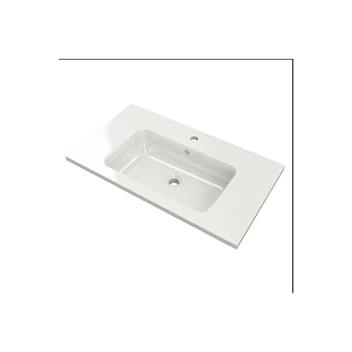 Fotografias de ambiente do móvel de casa de banho susp6enso Luton de 100 cm de largura em preto mate com lavatório integrado [53