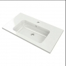 Fotografias de ambiente do móvel de casa de banho susp6enso Luton de 100 cm de largura em preto mate com lavatório integrado [53