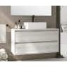 Fotografias de ambiente do móvel de casa de banho suspenso Bolton Hiberian com 100 cm de largura e lavatório integrado [54009].