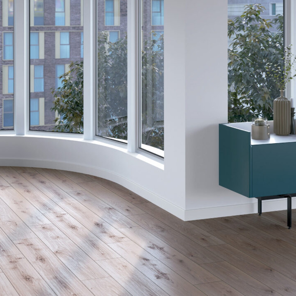 Photo of White melamine skirting board 12x220x1.3 (10 units)