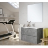 Fotos ambiente de Mueble de baño suspendido Dundee de 60 cm de ancho color Cemento con lavabo integrado [54335]