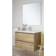 Dundee 70 cm wide suspended bathroom furniture in Otippo Oak color with integrated sink
