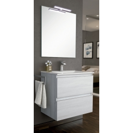 Meuble de salle de bain suspendu Dundee de 80 cm de large couleur Hibernian avec lavabo intégré
