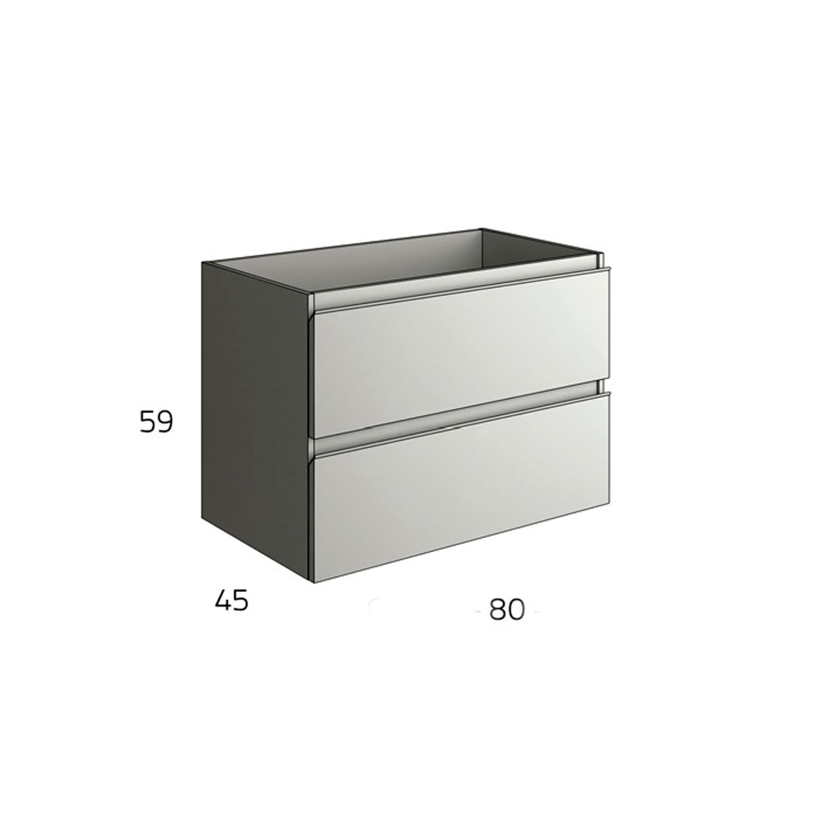 Detalle de Mueble de baño suspendido Dundee de 80 cm de ancho color Roble Otippo con lavabo integrado