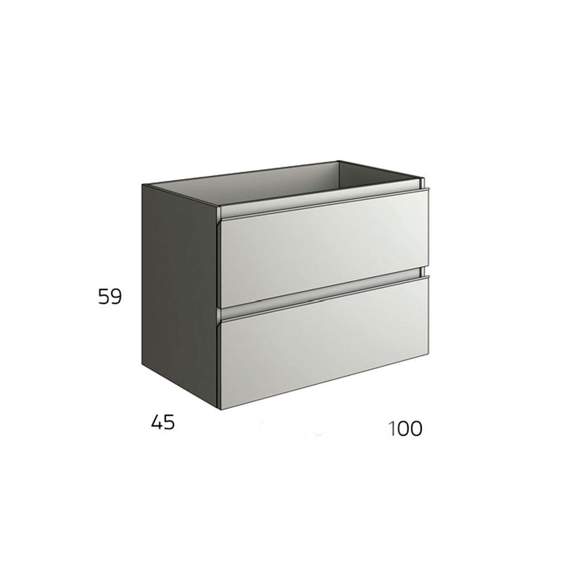 Detalle de Mueble de baño suspendido Dundee de 100 cm de ancho color Roble Otippo con lavabo integrado