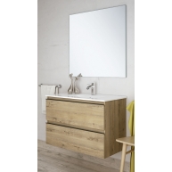 Fotos ambiente de Mueble de baño suspendido Dundee de 100 cm de ancho color Roble Otippo con lavabo integrado [54484]
