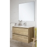 Ambient photos of Dundee suspended bathroom furniture 100 cm wide Otippo Oak color with integrated sink [54484]