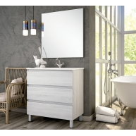 Ambient photos of Dundee 80 cm wide floor bathroom furniture Hibernian color with integrated sink [54643]