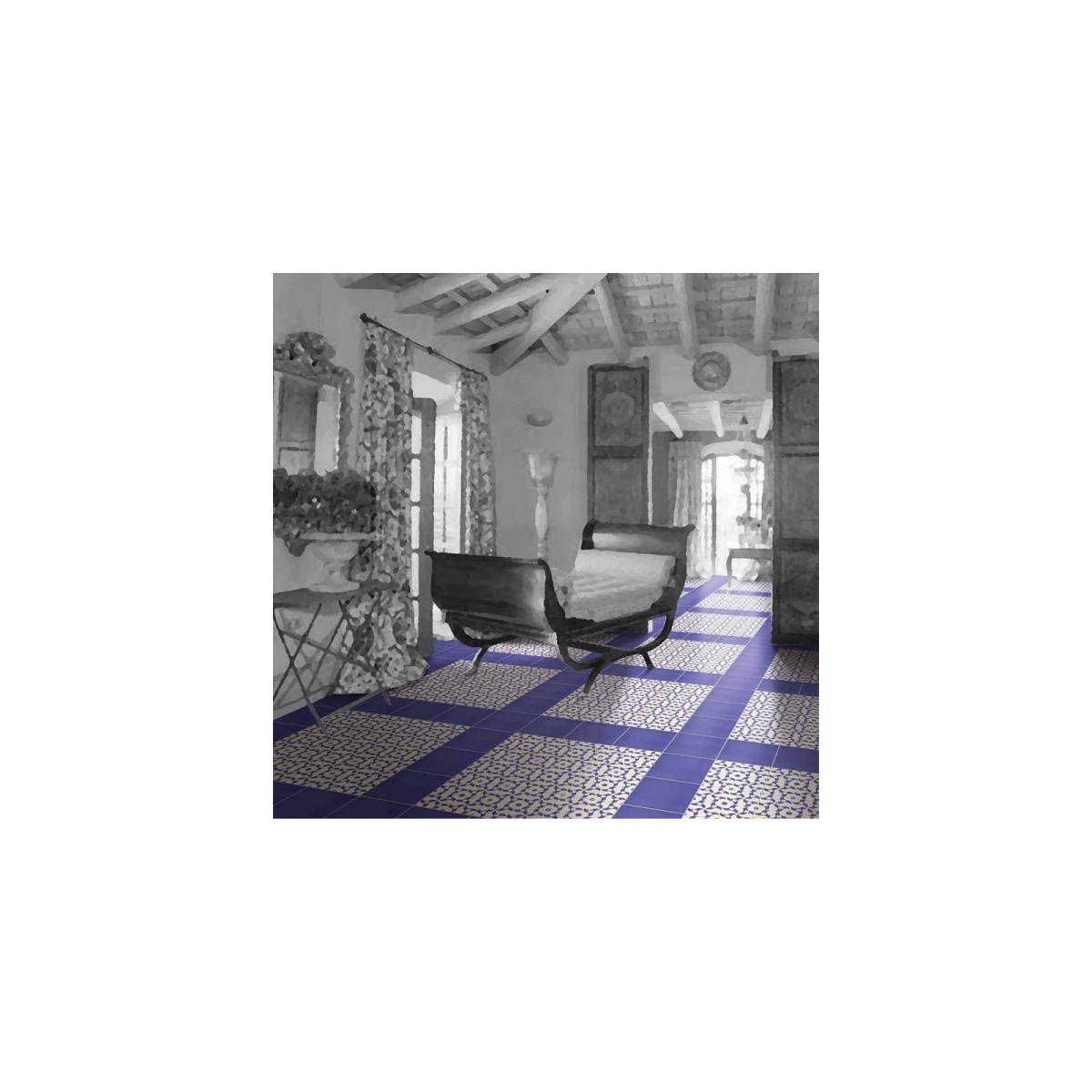 Mainzu viktorianisches Schlichtblau 20x20 (m2)