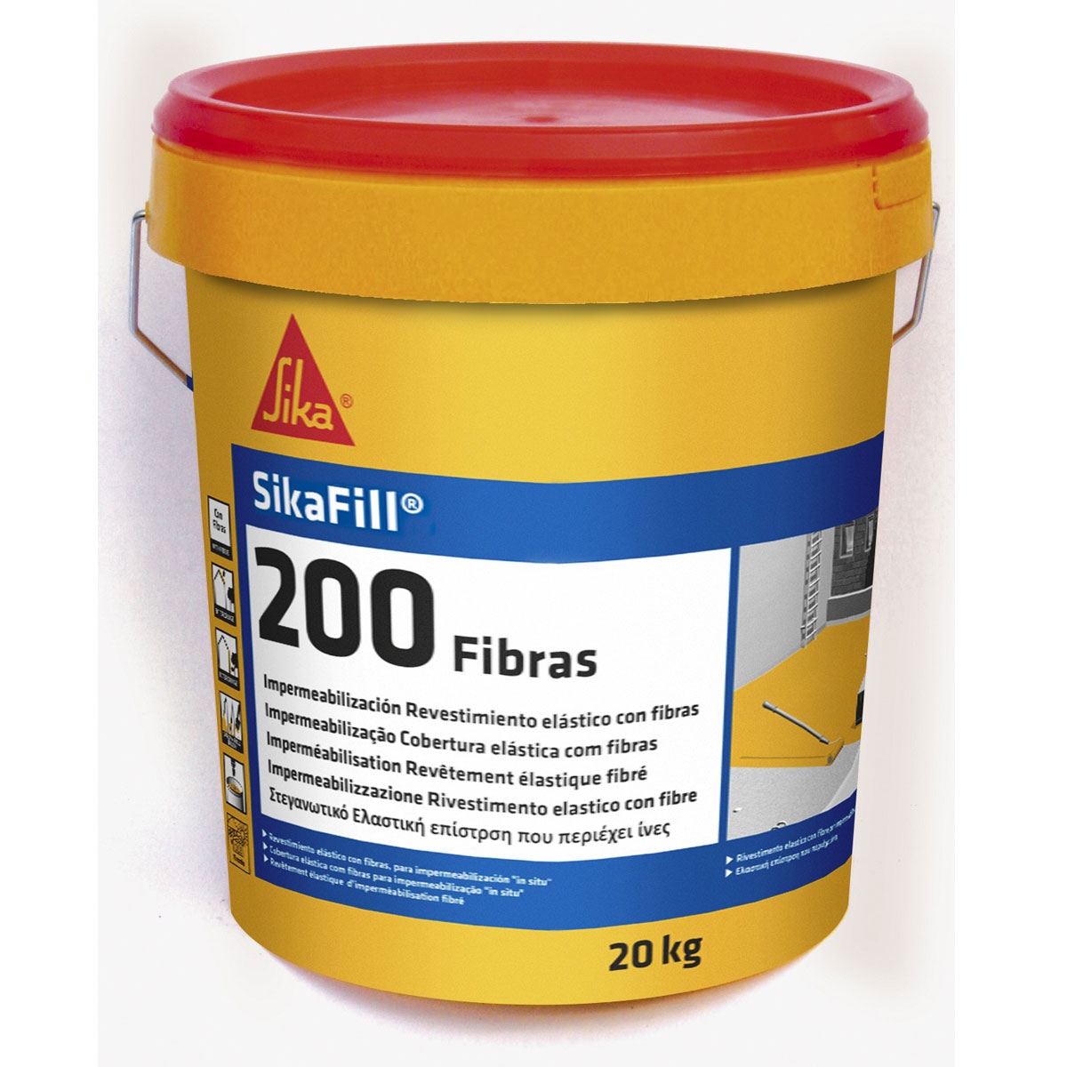 Umgebungsfotos von Pack 15 Sikafill 200 Fibers 20kg Red Tile Dosen mit Gift Mixer Rubi Rubimix 9 Supertorque 1800W [54938]