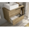 Foto de Mueble de baño suspendido Oban de 100 cm de ancho color Roble Otippo con lavabo integrado