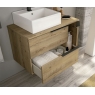 Photo of Oban suspended bathroom furniture 100 cm wide Otippo Oak color with integrated sink