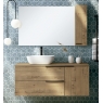 Detalle de Mueble de baño suspendido Oban de 100 cm de ancho color Roble Otippo con lavabo integrado