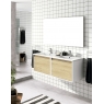Fotos ambiente de Mueble de baño suspendido Poole de 80 cm de ancho color Bambú con lavabo integrado [55025]
