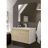 Fotos ambiente de Mueble de baño suspendido Poole de 80 cm de ancho color Bambú con lavabo integrado [55035]