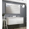 Ambient photos of Poole 80 cm wide suspended bathroom furniture Hibernian color with integrated sink [55036]