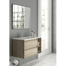 Meuble de salle de bain suspendu Dover de 80 cm de large couleur cambrienne avec lavabo intégré