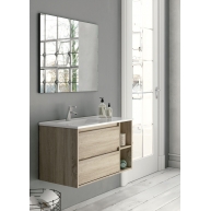 Ambient photos of Dover 80 cm wide suspended bathroom furniture Cambrian color with integrated sink [55067]