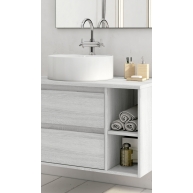 Detalle de Mueble de baño suspendido Dover de 100 cm de ancho color Hiberian con lavabo integrado