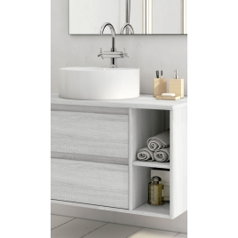 Meuble de salle de bain suspendu Dover 120 cm de large couleur Hiberian avec lavabo intégré