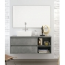 Ambient photos of Dover suspended bathroom furniture 120 cm wide Cement color with integrated sink [55127]