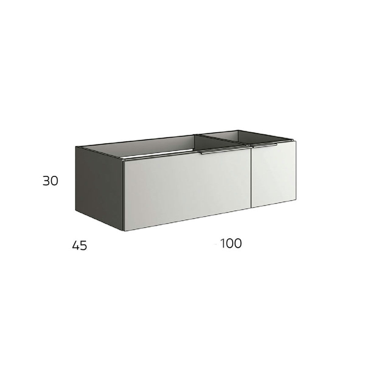Mueble de baño suspendido Ayr de 100 cm de ancho color Calacatta con lavabo integrado