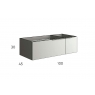 Ayr suspended bathroom furniture 100 cm wide Calacatta color with integrated sink