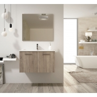Fotografias de ambiente do móvel de casa de banho suspenso Mayorca de 60 cm de largura com lavatório integrado [55198].