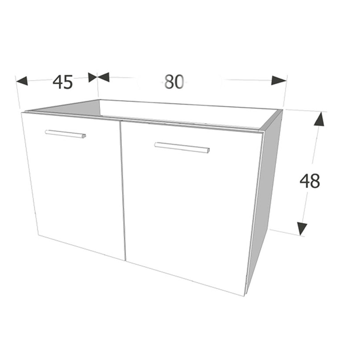 Photos d’ambiance de Mayorca Mobilier de salle de bain suspendu de 80 cm de large avec lavabo intégré [55254]