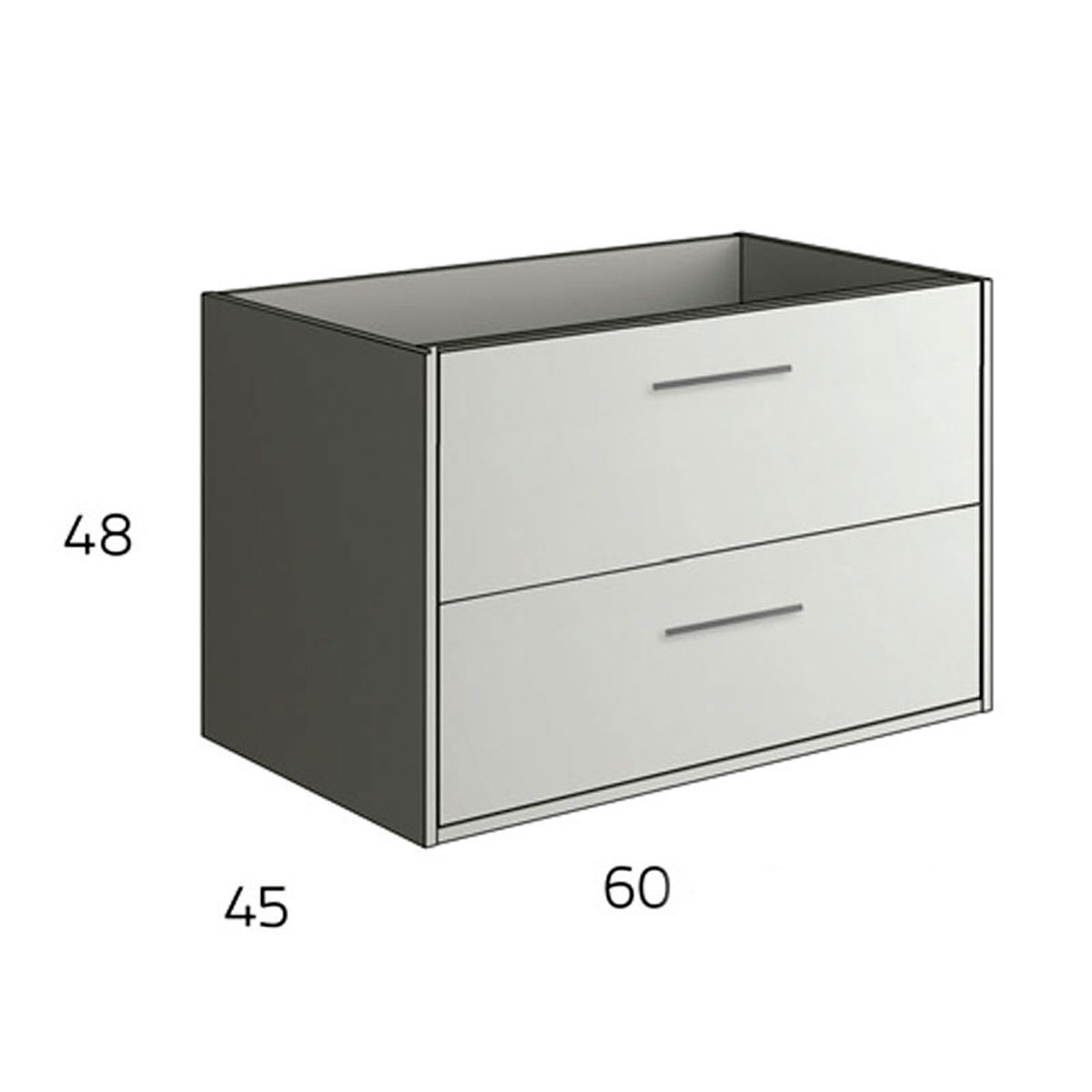 Photos: Mayorca 60 cm wide suspended bathroom furniture in Britannia color with integrated sink [55329]