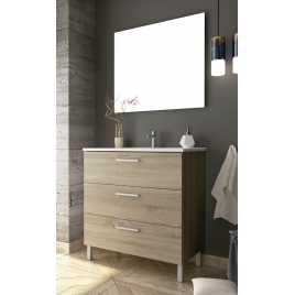 Mayorca-Boden-Badezimmermöbel, 60 cm breit, kambrische Farbe mit integriertem Waschbecken