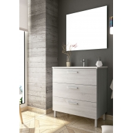 Fotos de ambiente do móvel de casa de banho de chão Mayorca 60 cm de largura cor Hiberian com lavatório integrado [55406] [55406